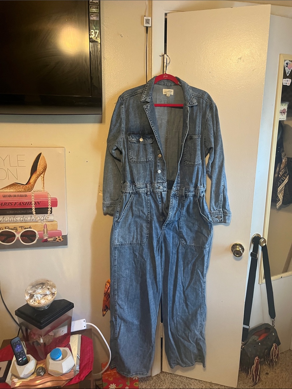 Universal Thread Classic Denim Overalls in Medium Blue
